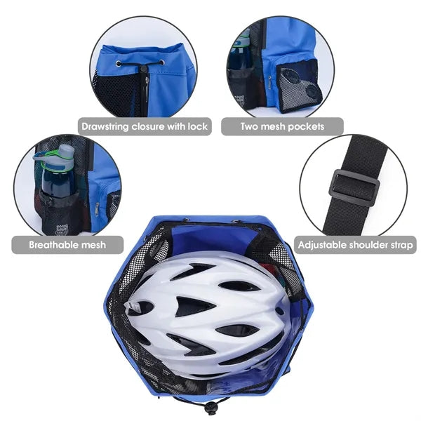 Swim Bag Mesh Drawstring Backpack with Wet Pocket
