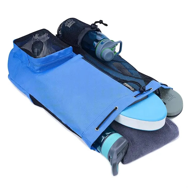 Swim Bag Mesh Drawstring Backpack with Wet Pocket