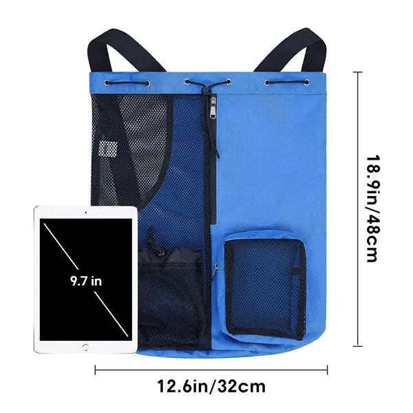 Swim Bag Mesh Drawstring Backpack with Wet Pocket