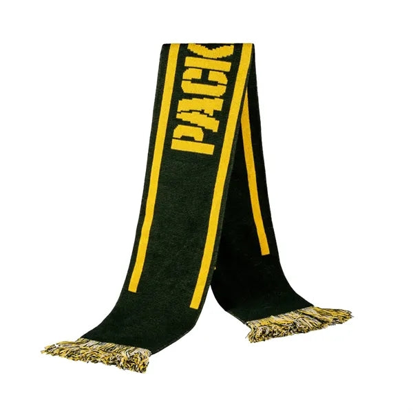 Jacquard Woven Knit Scarf with Fringe
