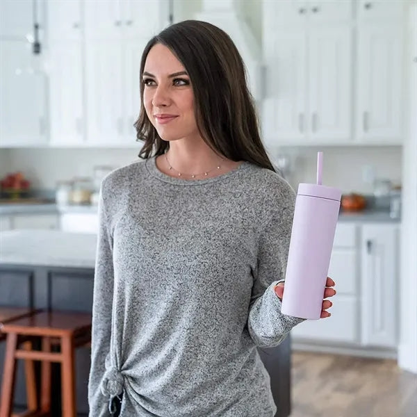16 oz SKINNY Acrylic Tumblers with Lids and Straws