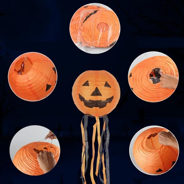 Paper Lantern Hanging Halloween Pumpkin For Home Decoration