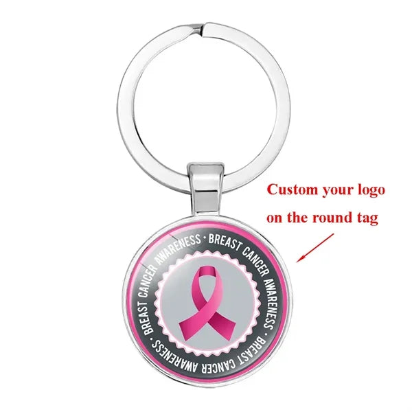 Full Color Printing Breast Cancer Care Keychain