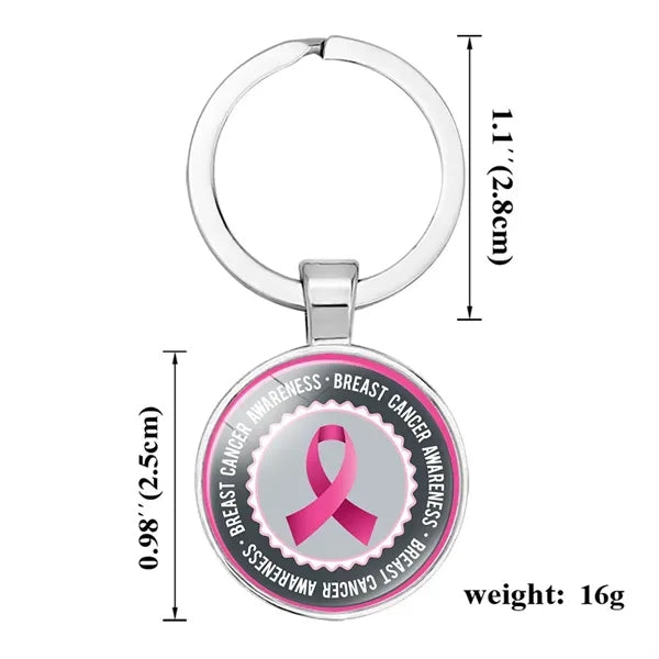 Full Color Printing Breast Cancer Care Keychain