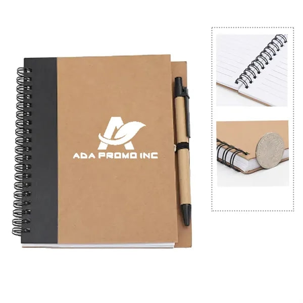 Eco Spiral A5 Notebook Journal w/Recycled Click Pen