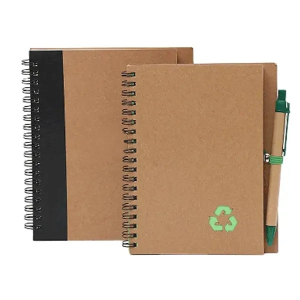 Eco Spiral A5 Notebook Journal w/Recycled Click Pen