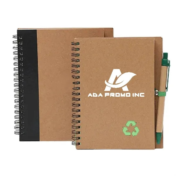 Eco Spiral A5 Notebook Journal w/Recycled Click Pen