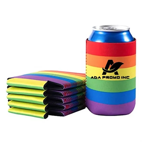 Rainbow Neoprene Can Cooler