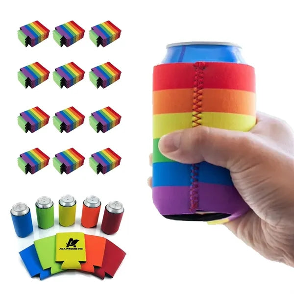 Rainbow Neoprene Can Cooler