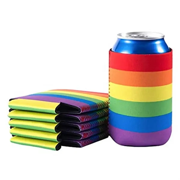 Rainbow Neoprene Can Cooler