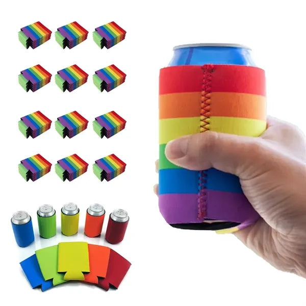 Rainbow Neoprene Can Cooler