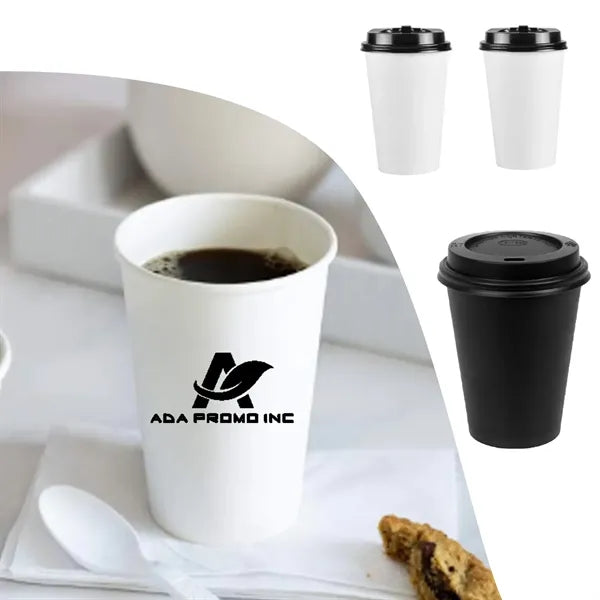 Disposable Paper Coffee Cup with Lid