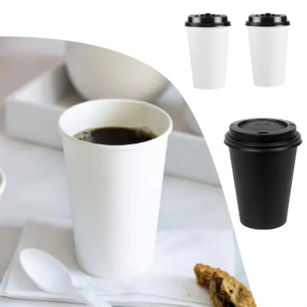 Disposable Paper Coffee Cup with Lid