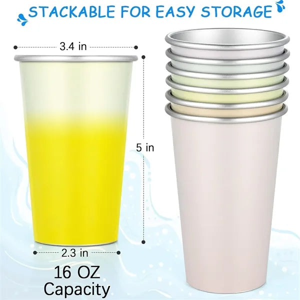 16 oz color changing outdoor aluminum cup