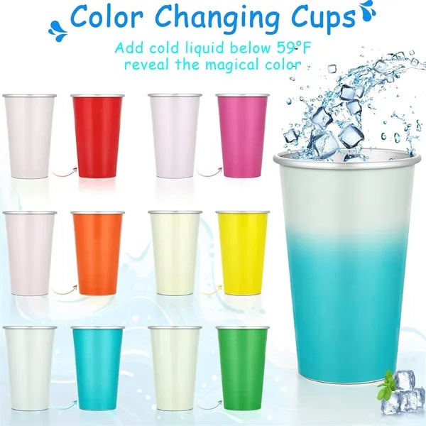 16 oz color changing outdoor aluminum cup