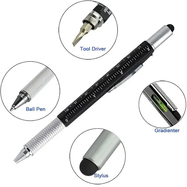6-in-1 Multifunctional Multitool Tech Tool Ballpoint Pen