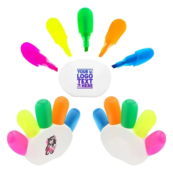Palm-shaped five-color highlighter