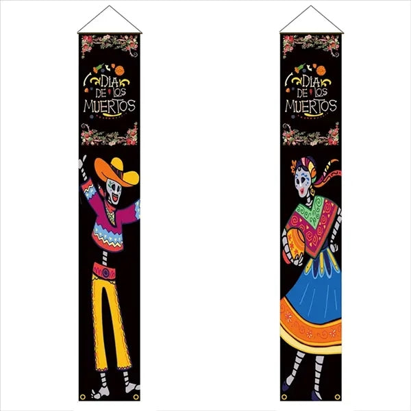 Day of The Dead Porch Sign Door Banner