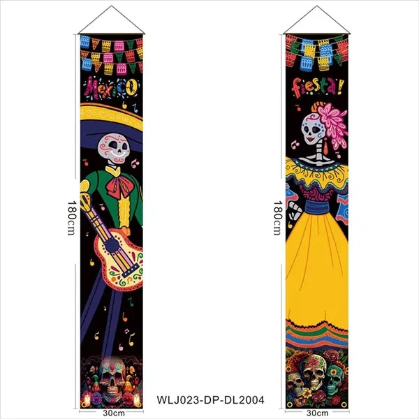 Day of The Dead Porch Sign Door Banner