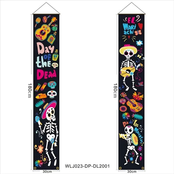 Day of The Dead Porch Sign Door Banner