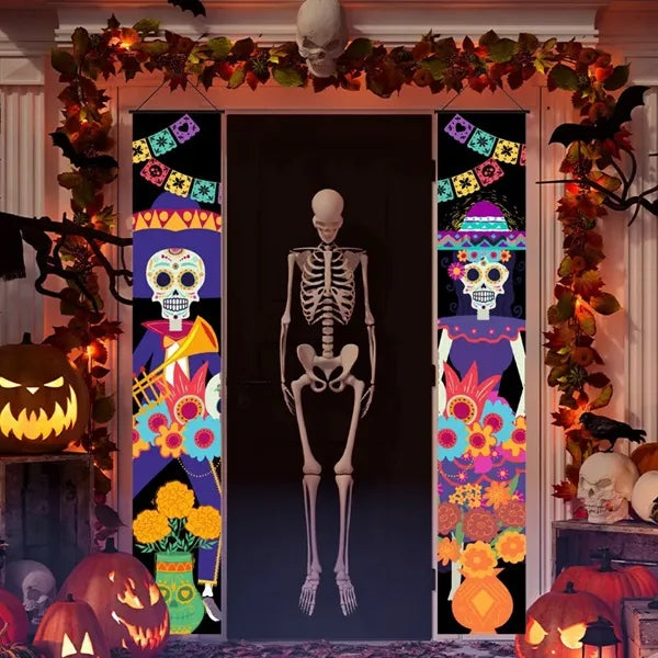 Day of The Dead Porch Sign Door Banner