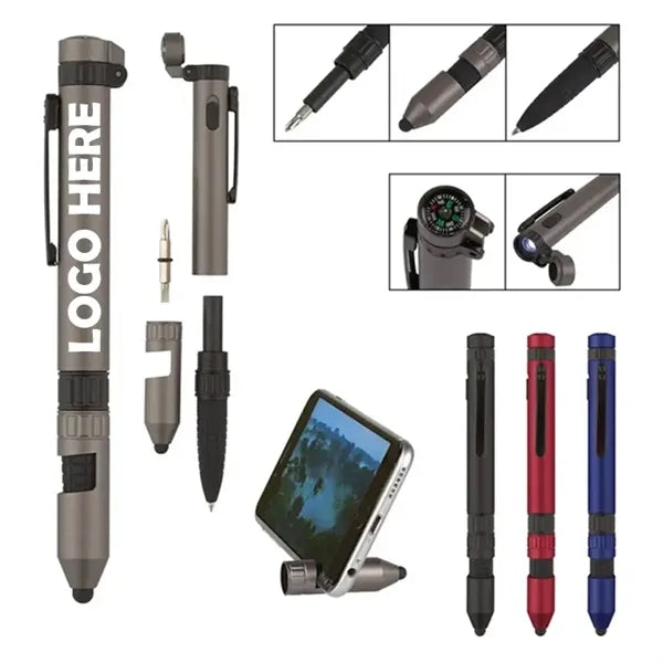 6-in-1 Plastic Military Multitool Tech Tool Ballpoint Pen