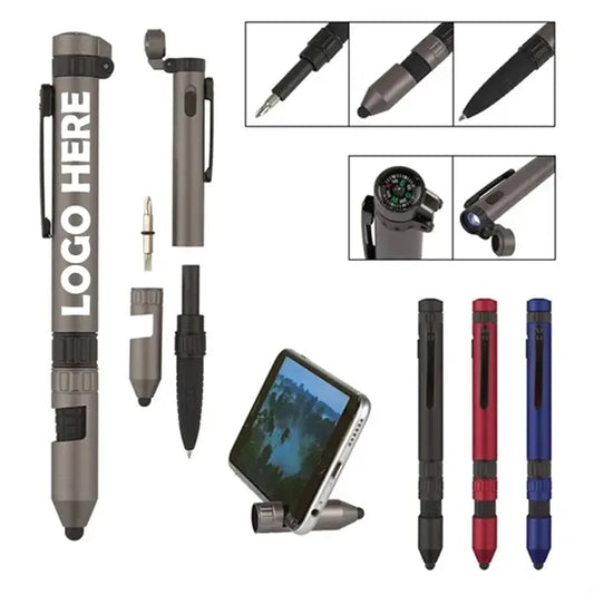 6-in-1 Plastic Military Multitool Tech Tool Ballpoint Pen