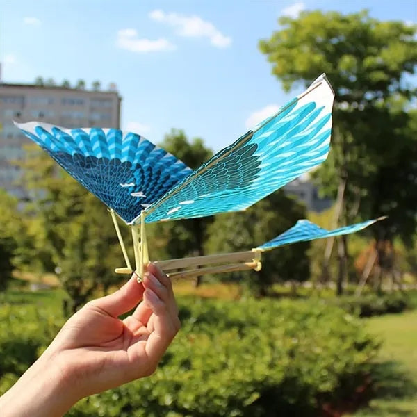 Elastic Rubber Band Powered Flying Birds Kite Outdoor Toy