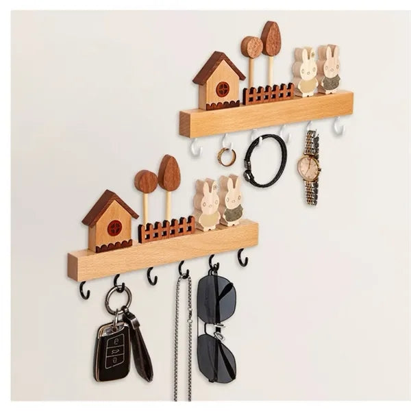 Key Holder Hooks Hanger Rack Wall Mounted