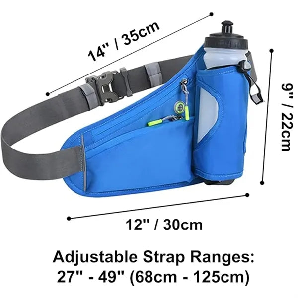Nylon Reflective Fanny Pack w/Water Bottle Holder