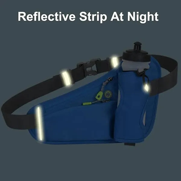 Nylon Reflective Fanny Pack w/Water Bottle Holder