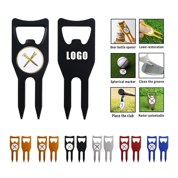 6-in-1 Golf Divot Tool with Bottle Opener