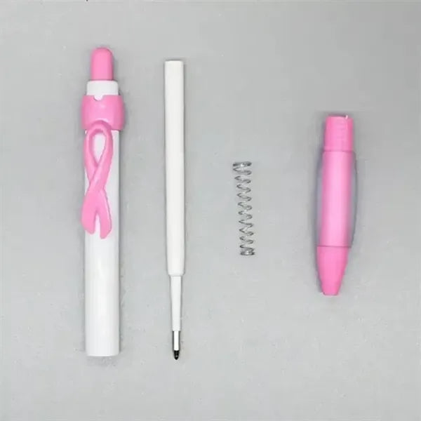 Breast Cancer Awareness Clip Ribbon Plastic Ballpoint Pen