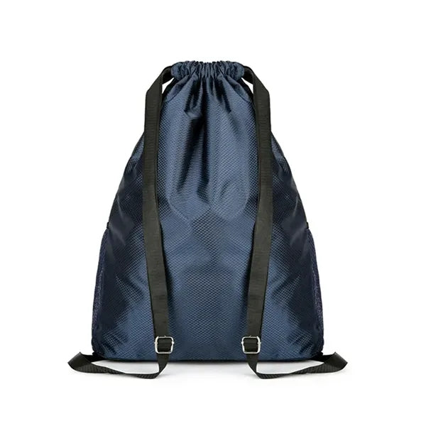 Water Resistant Drawstring Backpack Gym Bag With Side Pocket