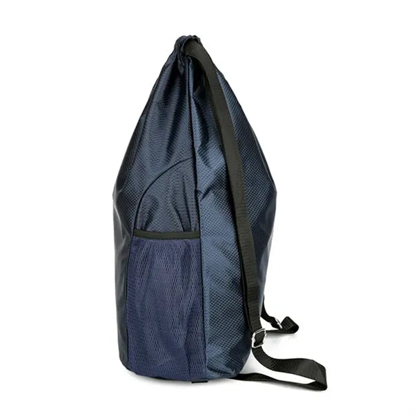 Water Resistant Drawstring Backpack Gym Bag With Side Pocket