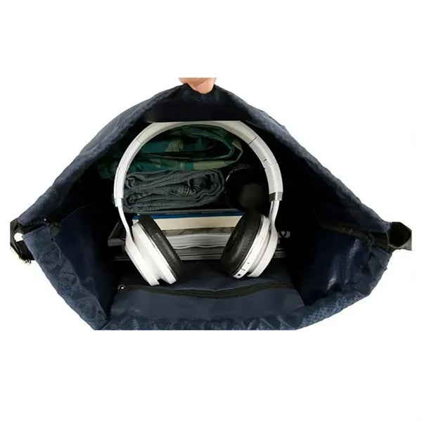 Water Resistant Drawstring Backpack Gym Bag With Side Pocket
