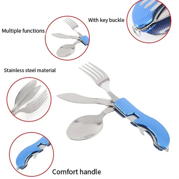 Camping Folding Detachable Knife And Fork Spoon Set