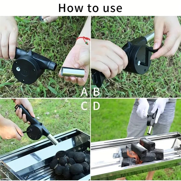 BARBECUE ACCESSORIES Hand-operated blower.