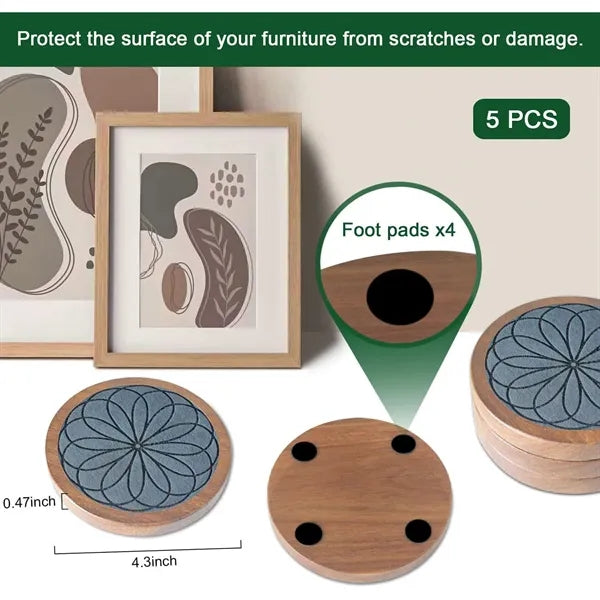Round Wooden Beverage Coaster
