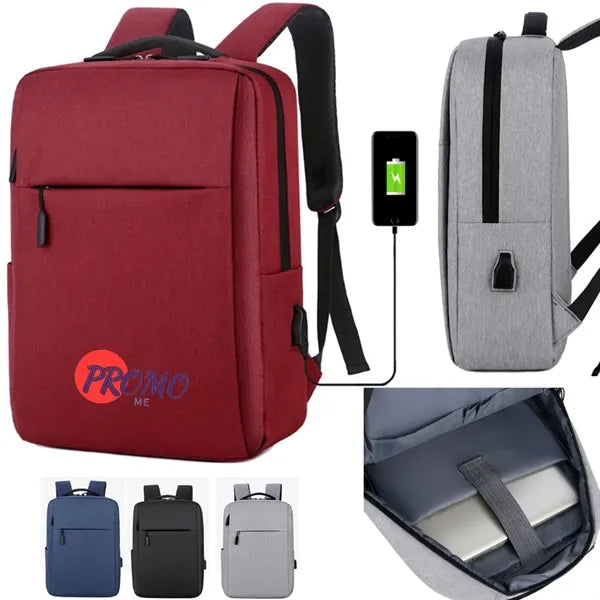 Logo, USB Charging Backpack