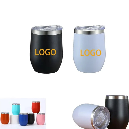 12oz Stainless Steel Eggshell Cup With Airtight Lid