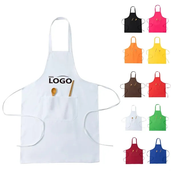 Logo Cotton Chef Cooking Apron With Pocket