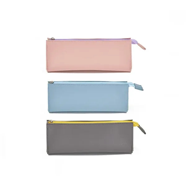 Multi-Use Waterproof Leather Pencil Pouch With Zipper