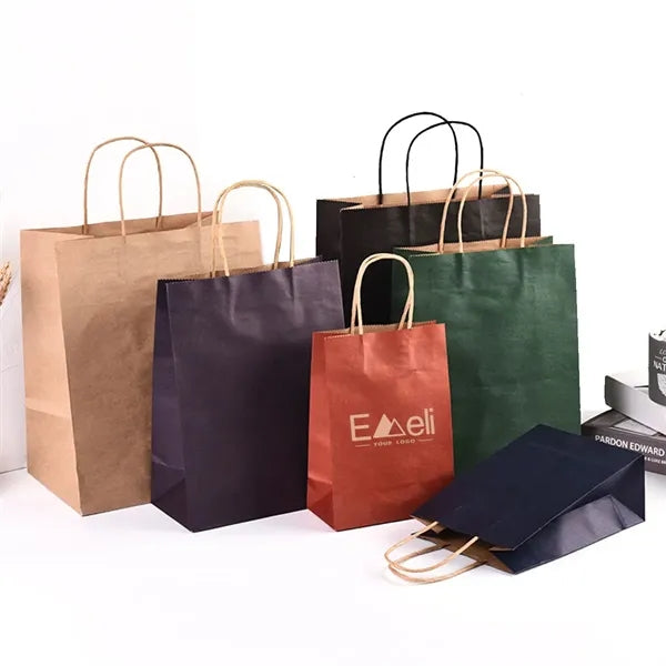 Colorful Kraft Paper Takeout Tote Bag