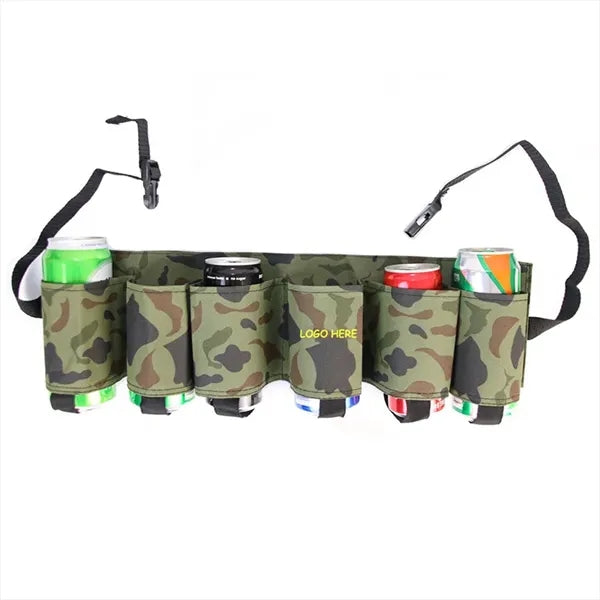 6 Pack Adjustable Camouflage Beer Holster Belt