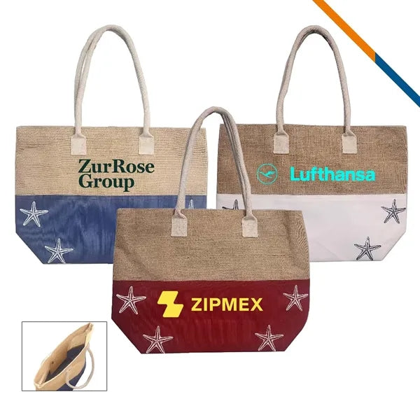 Biscus Jute Tote Bag