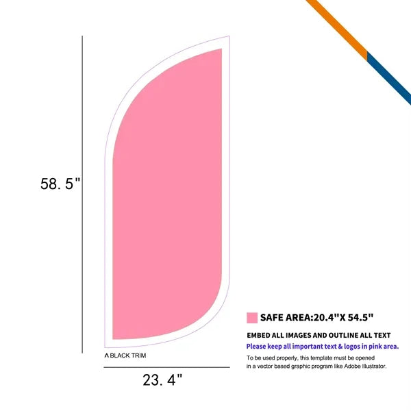 7' Amie Single-Sided Feather Flag