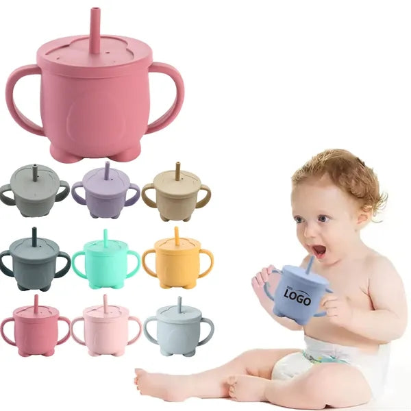 Silicone Drinking Training Straw Cup