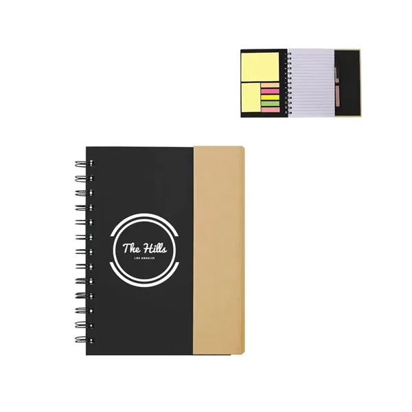 Eco-Recycled Magnetic Journal With Sticky Notes And Flags