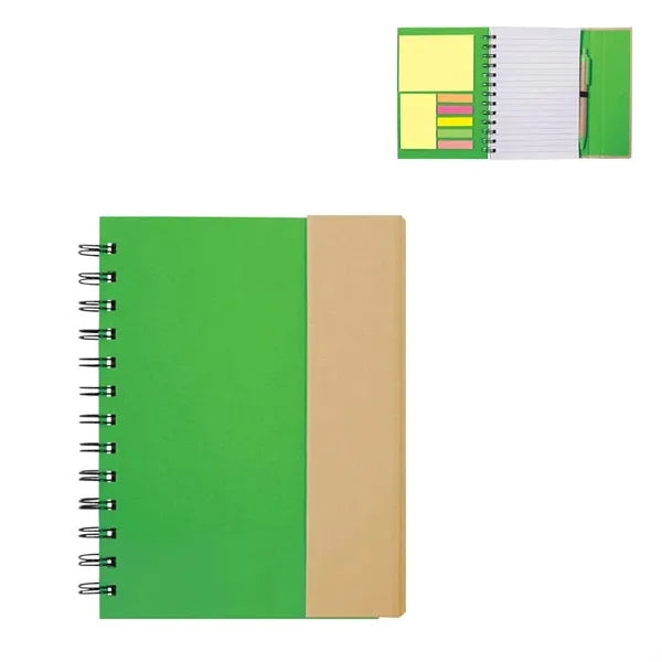 Eco-Recycled Magnetic Journal With Sticky Notes And Flags